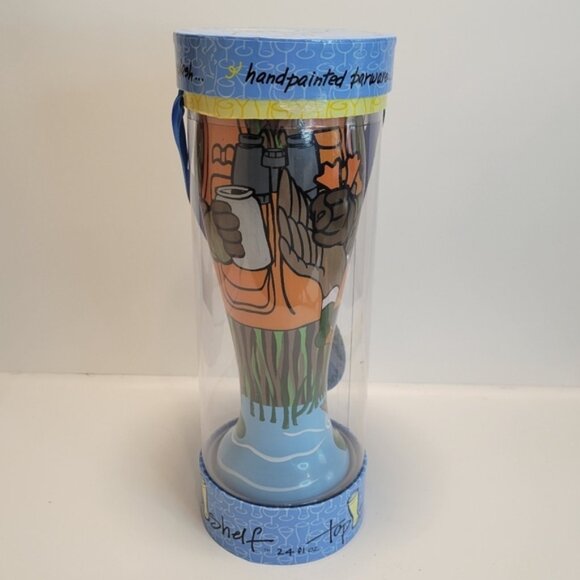 Top Shelf Hand painted "Duck Hunter" Tall Pilsner Beer Glass - Picture 8 of 11